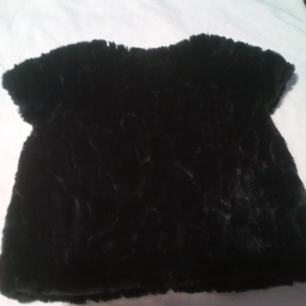 Cat & Jack Black Faux Fur Top